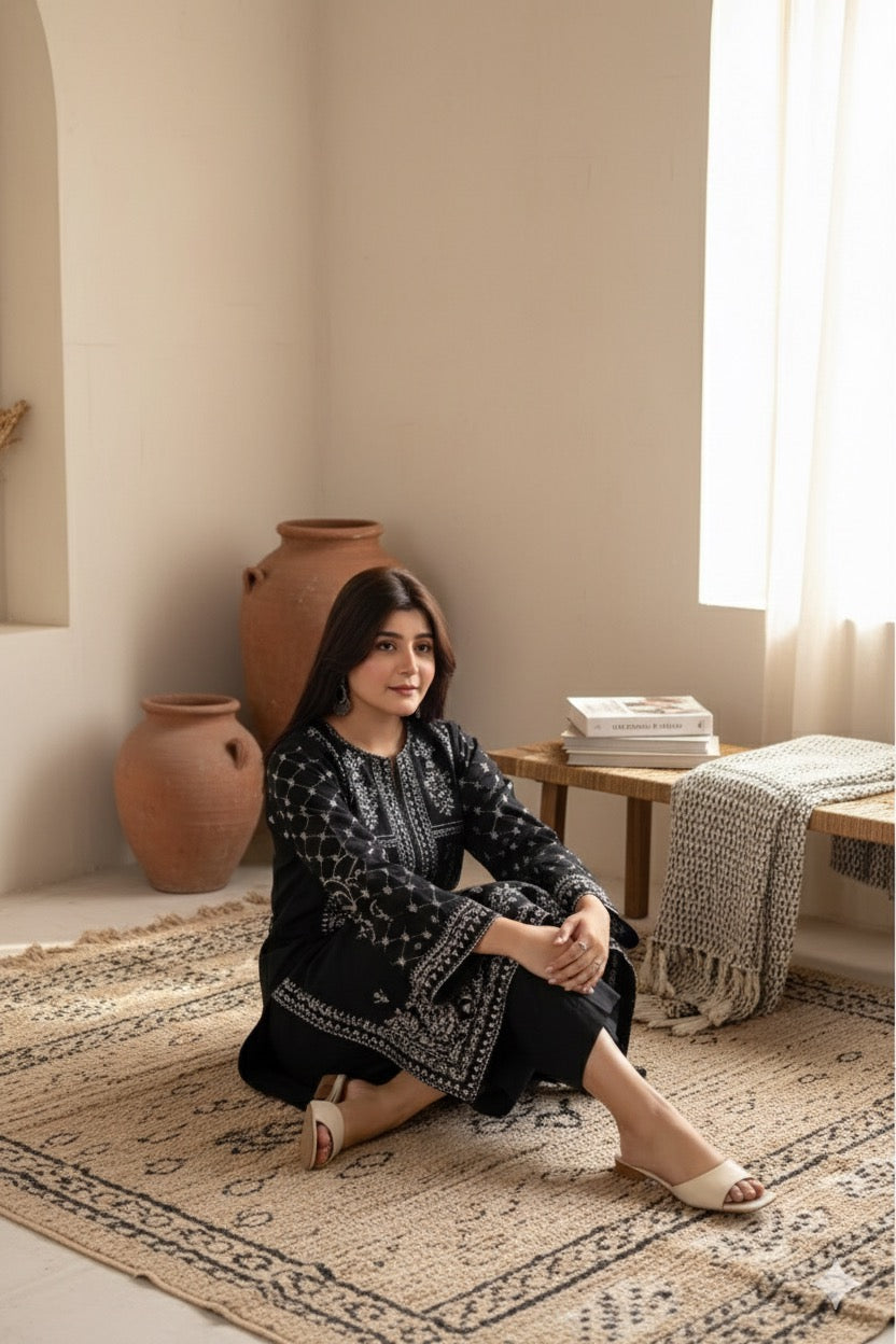 NF-112 Umza Luxury Embroidered Danak 2PC