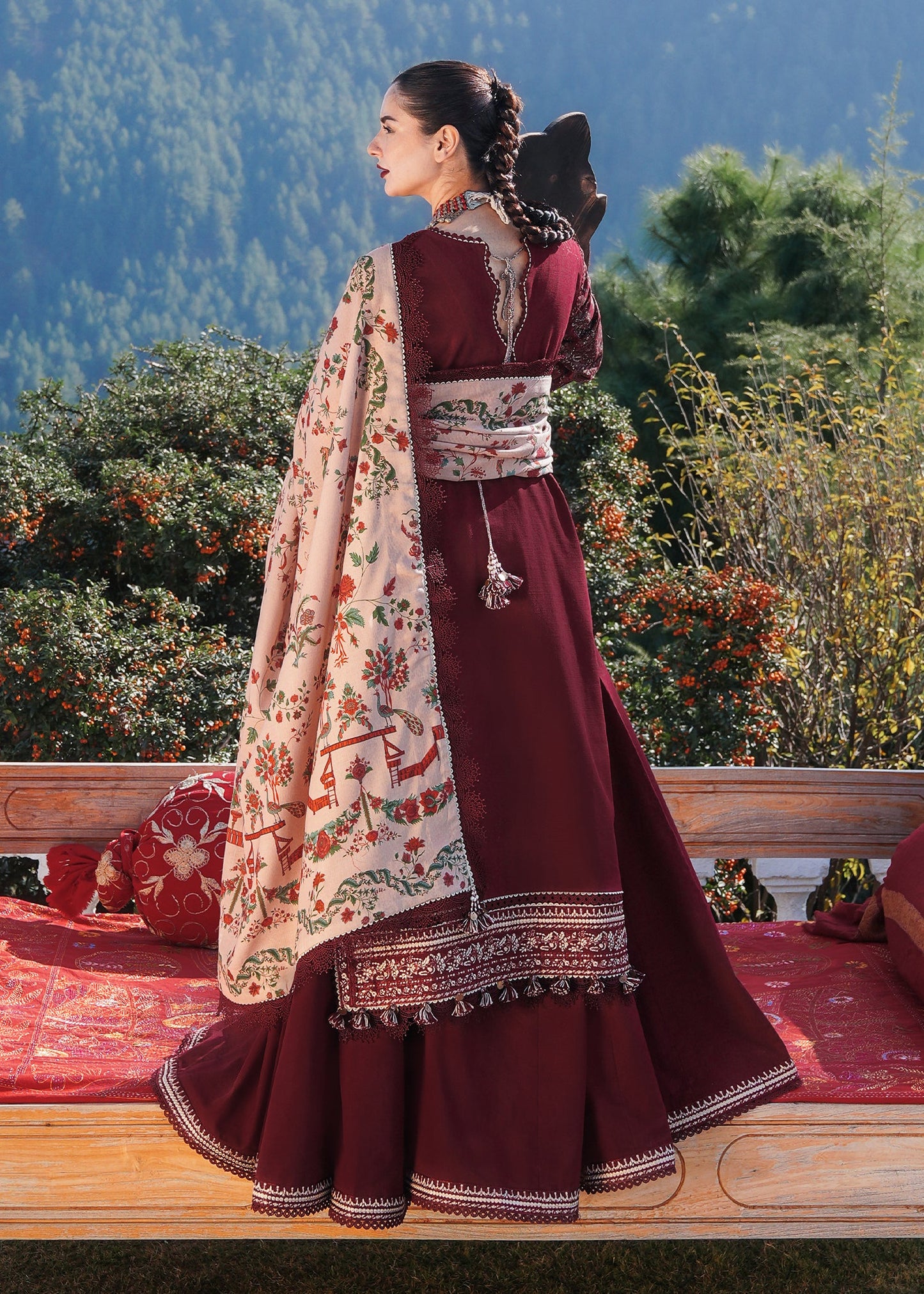NF-262 Hussain Rehar Luxury Embroidered 3PC