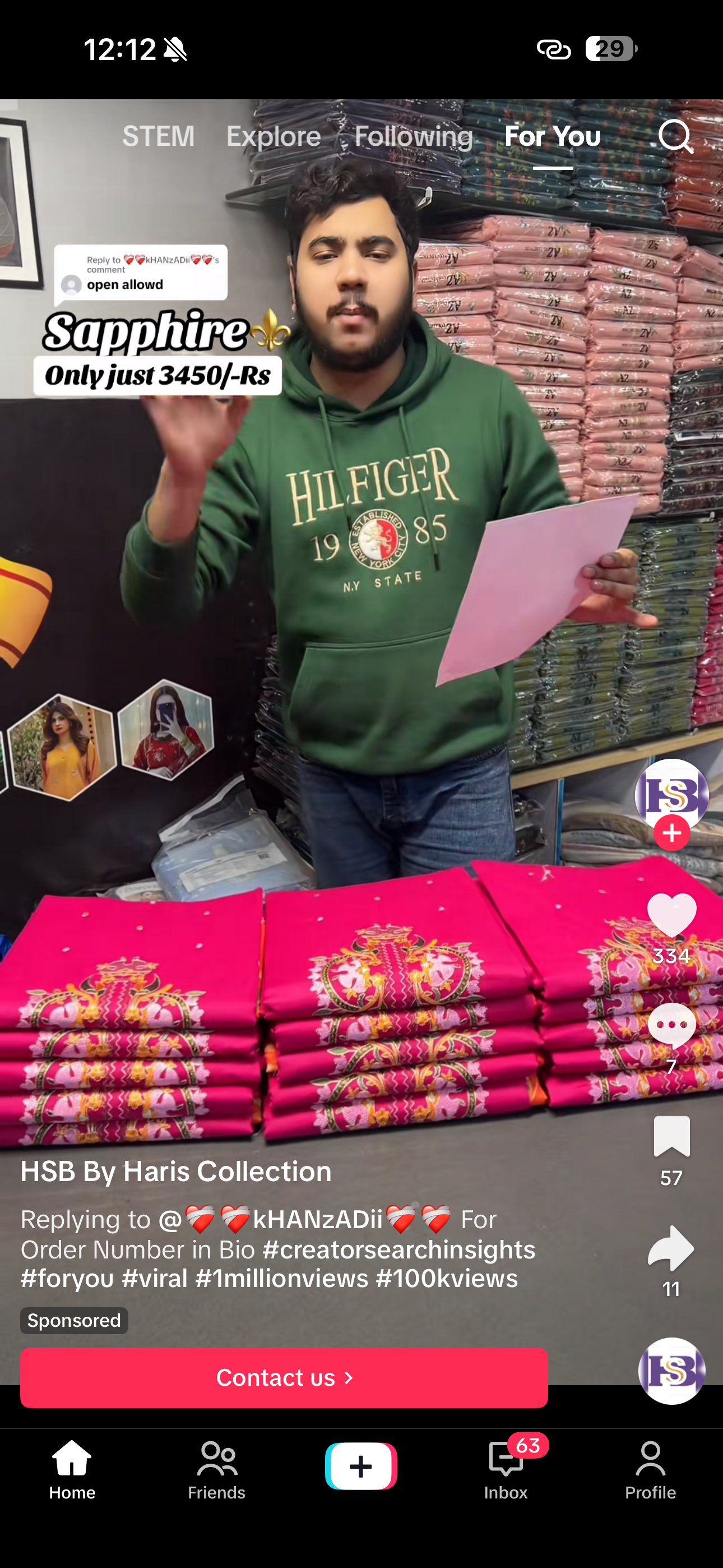 NF-317 Maria B luxury Embroidered Lawn 2pc