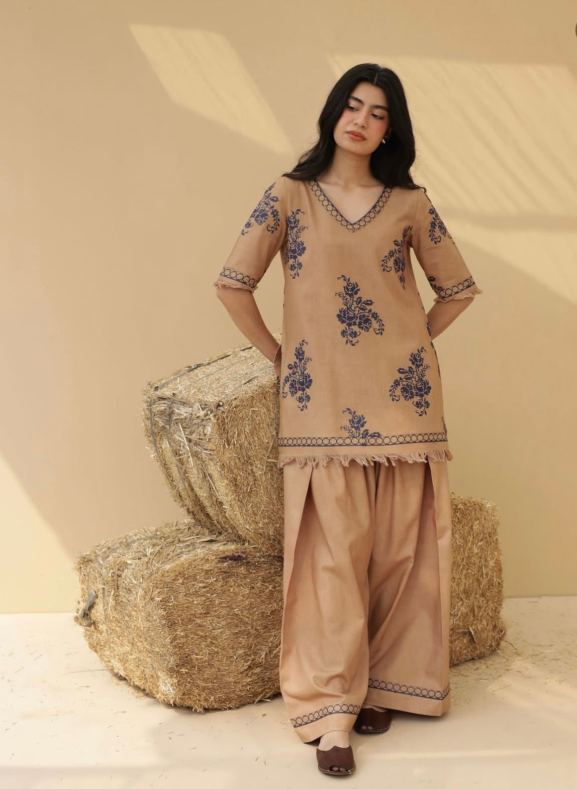 NF-798 Dyot by Mahira Khan Luxury Cross Stitch Marina 2PC