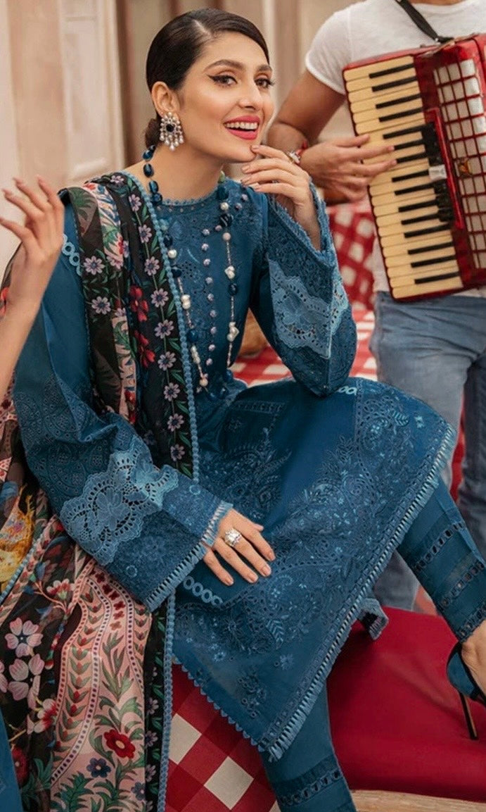 NF-320 Mushq Luxury Embroidered Lawn 3PC