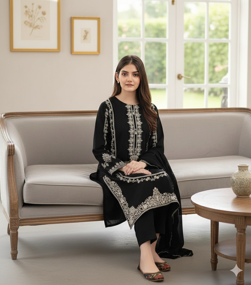 NF-304 Umza Luxury Embroidered Lawn 2PC