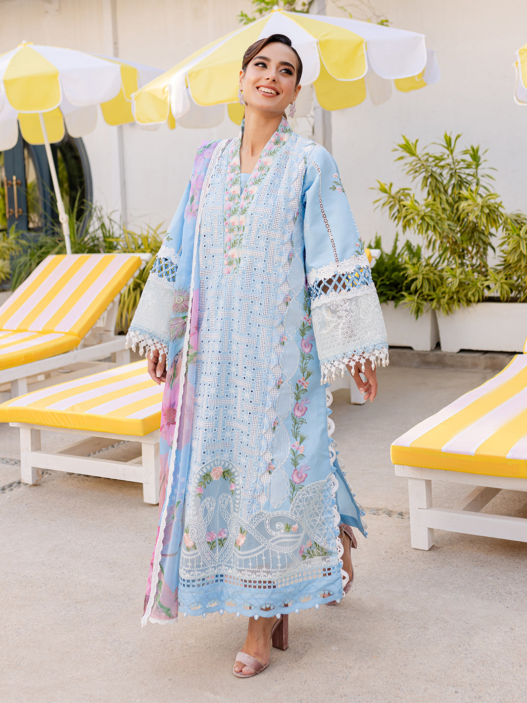 NF-6508 Parishay Chickenkari Eid Special Lawn 3PC