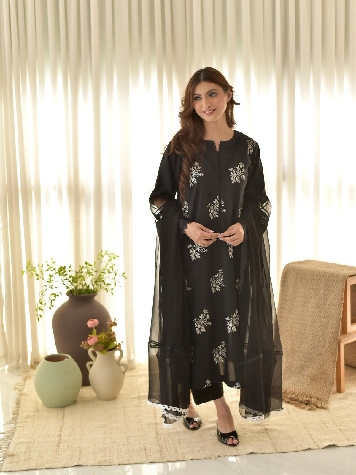 NF-5272 Hussain Rehar Luxury Embroidered Lawn 3PC