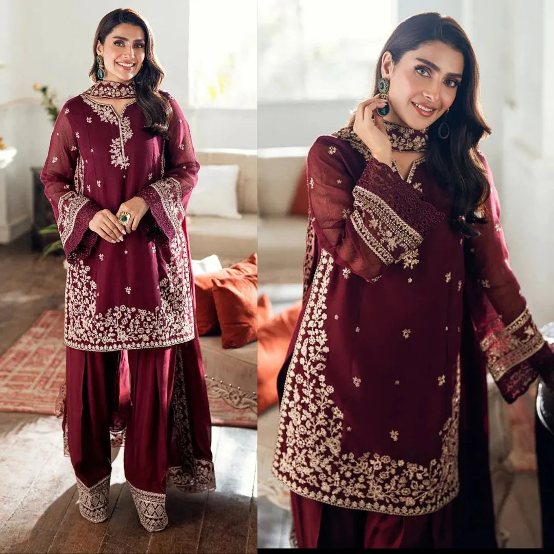 NF-716 Azure by Ayza Khan Luxury Embroidered Lawn 2PC