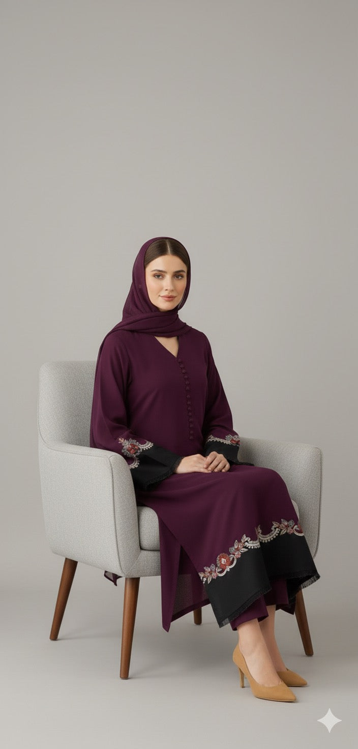 NF-772 Vintage Luxury Embroidered Danak 3PC