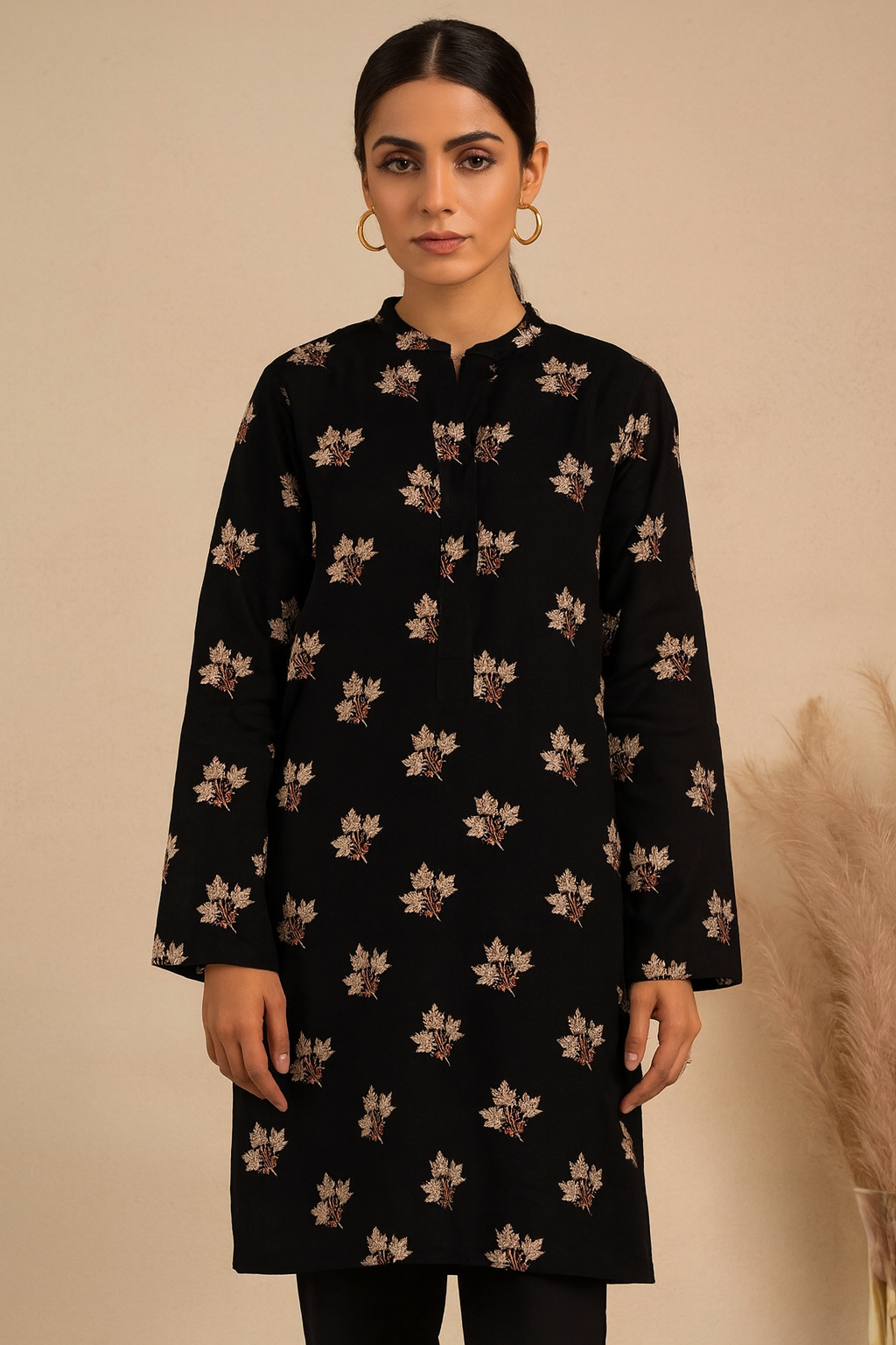 NF-022 Bareeze Allover with Jaquard wool shawl 3PC