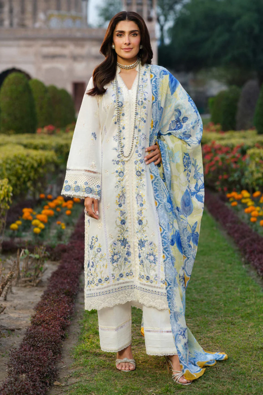 NF-321 Limelight Luxury Chickenkari Embroidered Danak 3PC