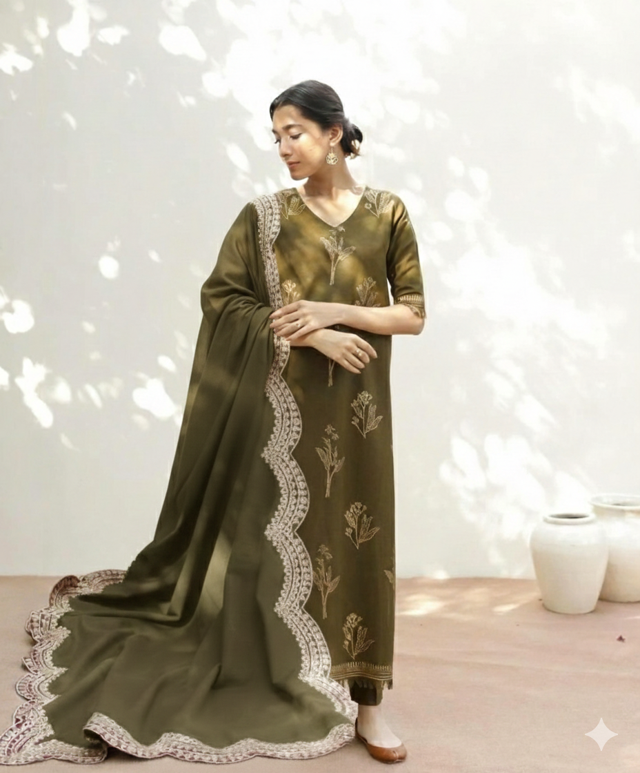 NF-1807 Mahrani Luxury Embroidered with Ready to Wear Dubata Lawn 3Pc