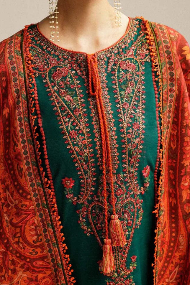 NF-726 Hussain Rehar Luxury Embroidered Danak-3PC