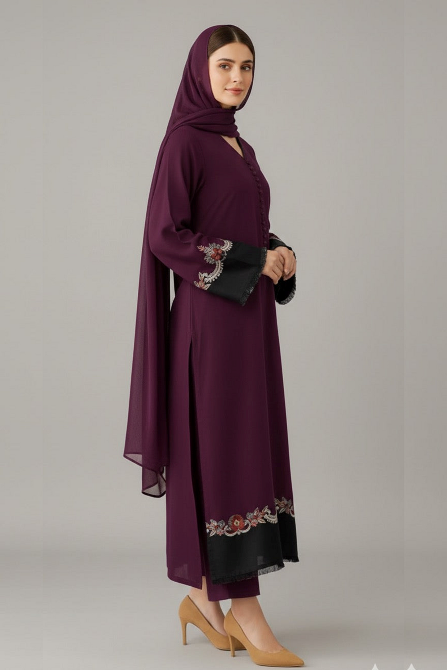 NF-772 Vintage Luxury Embroidered Danak 3PC