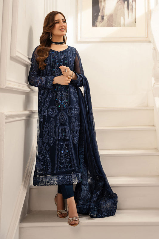 Nf-4255 Mariab Luxury Embroidered Danak 3PC