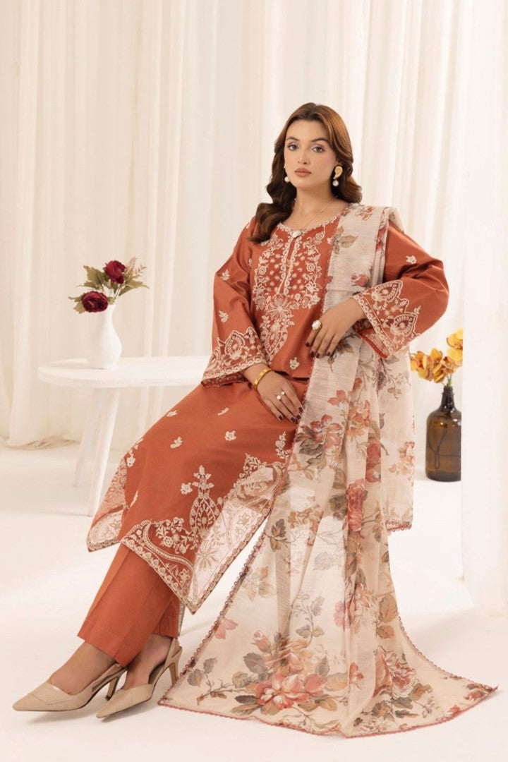 NF-329 Mohagni Luxury Embroidered lawn 3PC