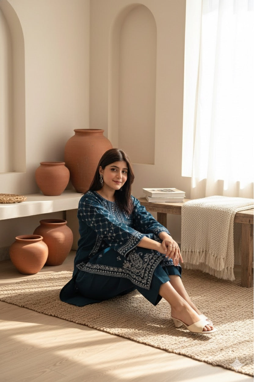 NF-112 Umza Luxury Embroidered Danak 2PC