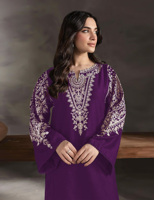 NF-751 Batik Partywear Danak Embroidered 2PC