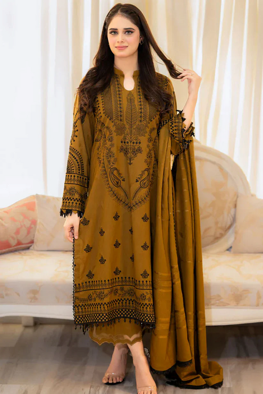 NF-5227 Naqosh Heavy Embroidered Danak 3PC