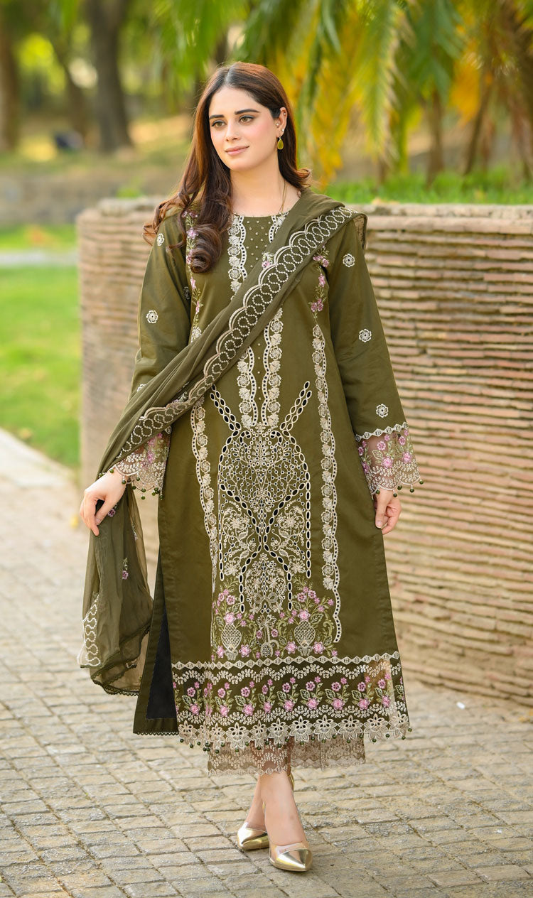 NF-6116 Mushq Luxury Embroidered Lawn 3PC