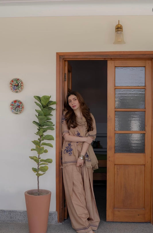 NF-798 Dyot by Mahira Khan Luxury Cross Stitch Marina 2PC