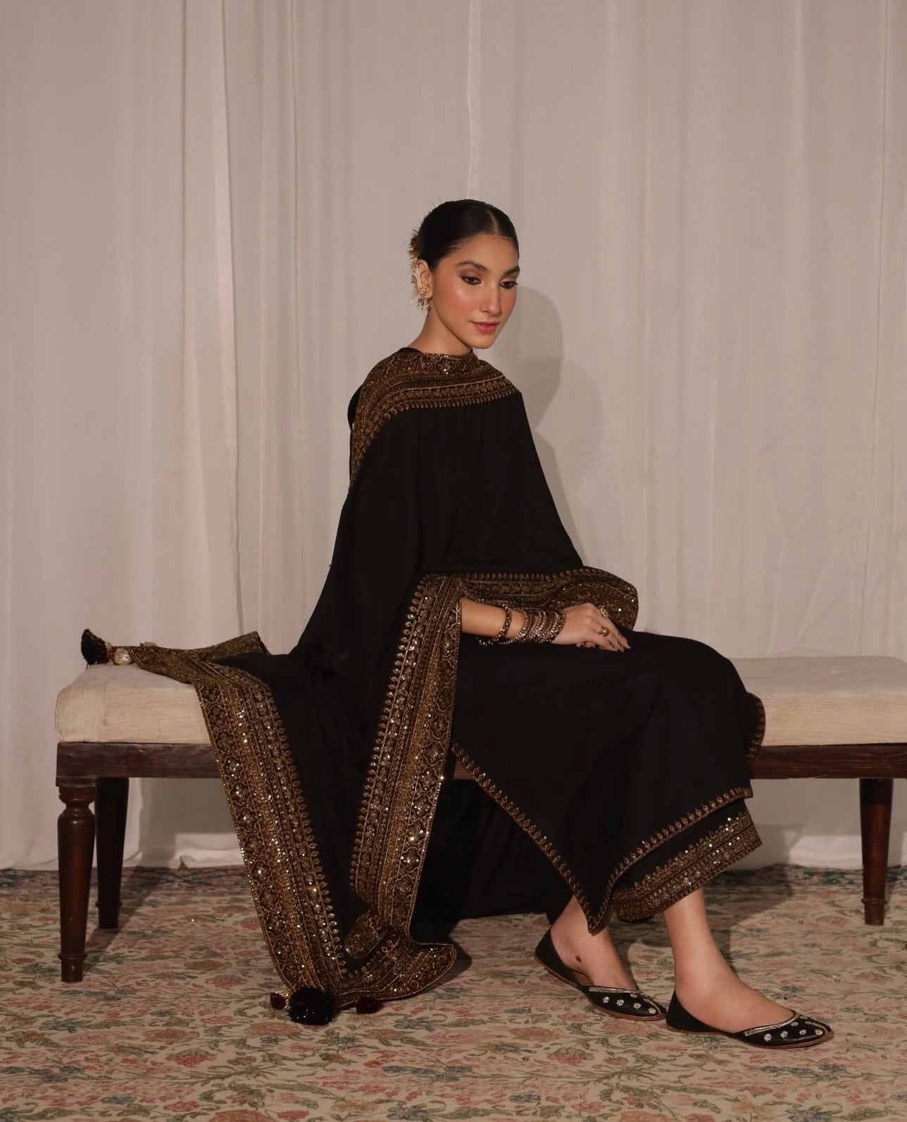 NF-819 Dyot Partywear Luxury Ready to Wear Shawl set 3PC