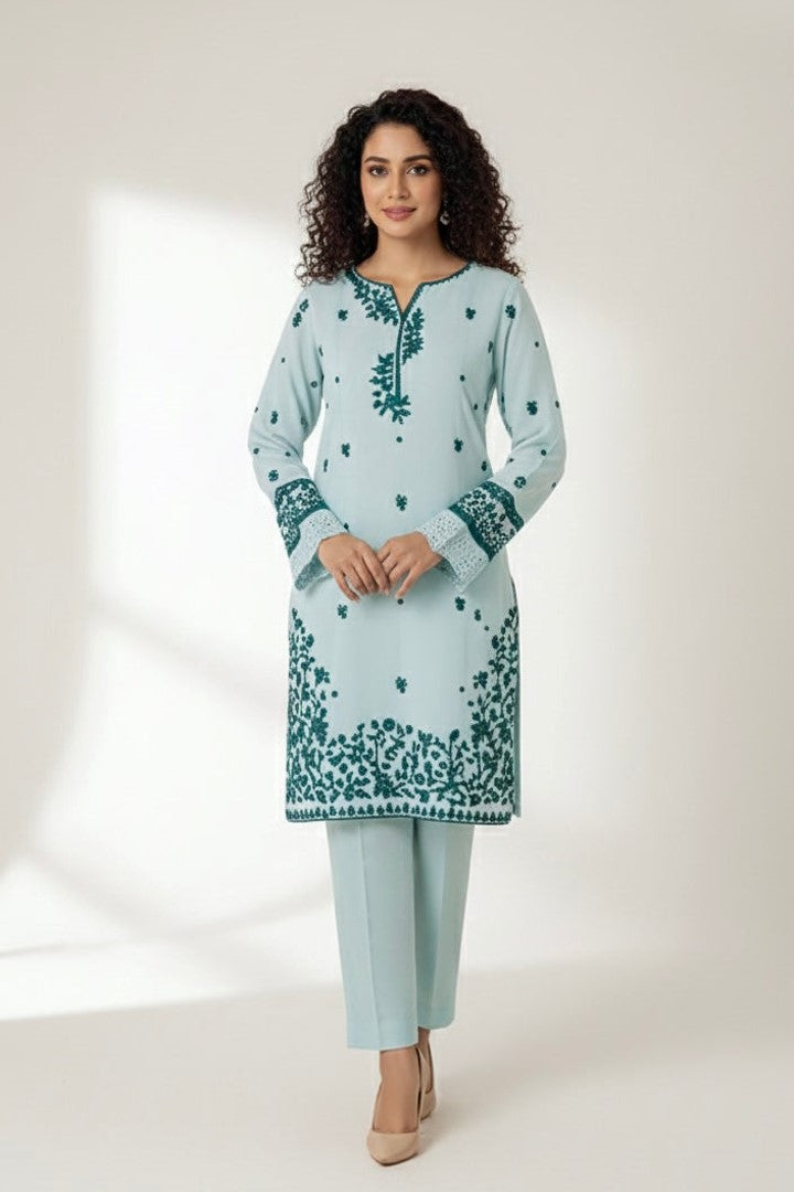 NF-308 Azure Luxury Embroidered lawn 2PC