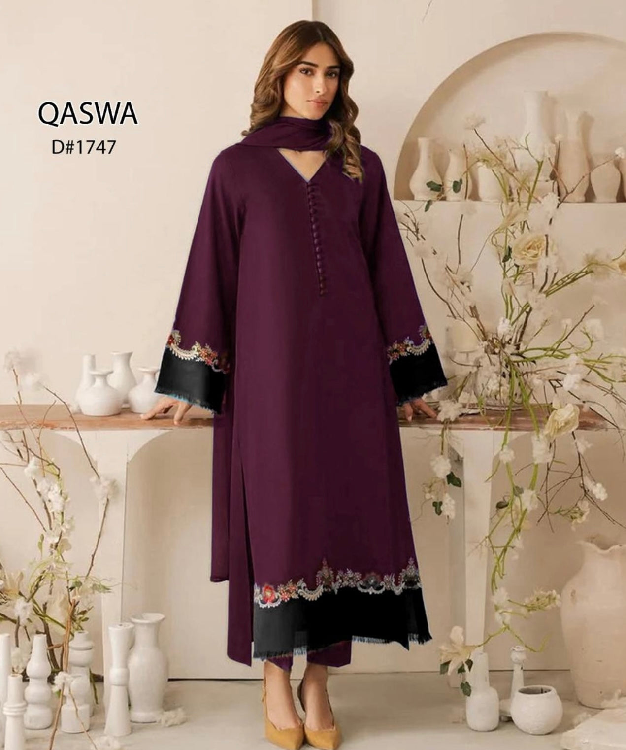 NF-772 Vintage Luxury Embroidered Danak 3PC