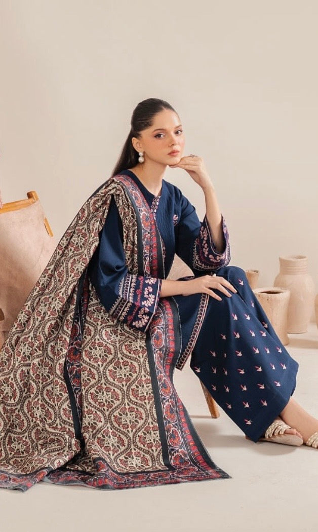 NF-172 Garnet Embroidered Danak 3PC