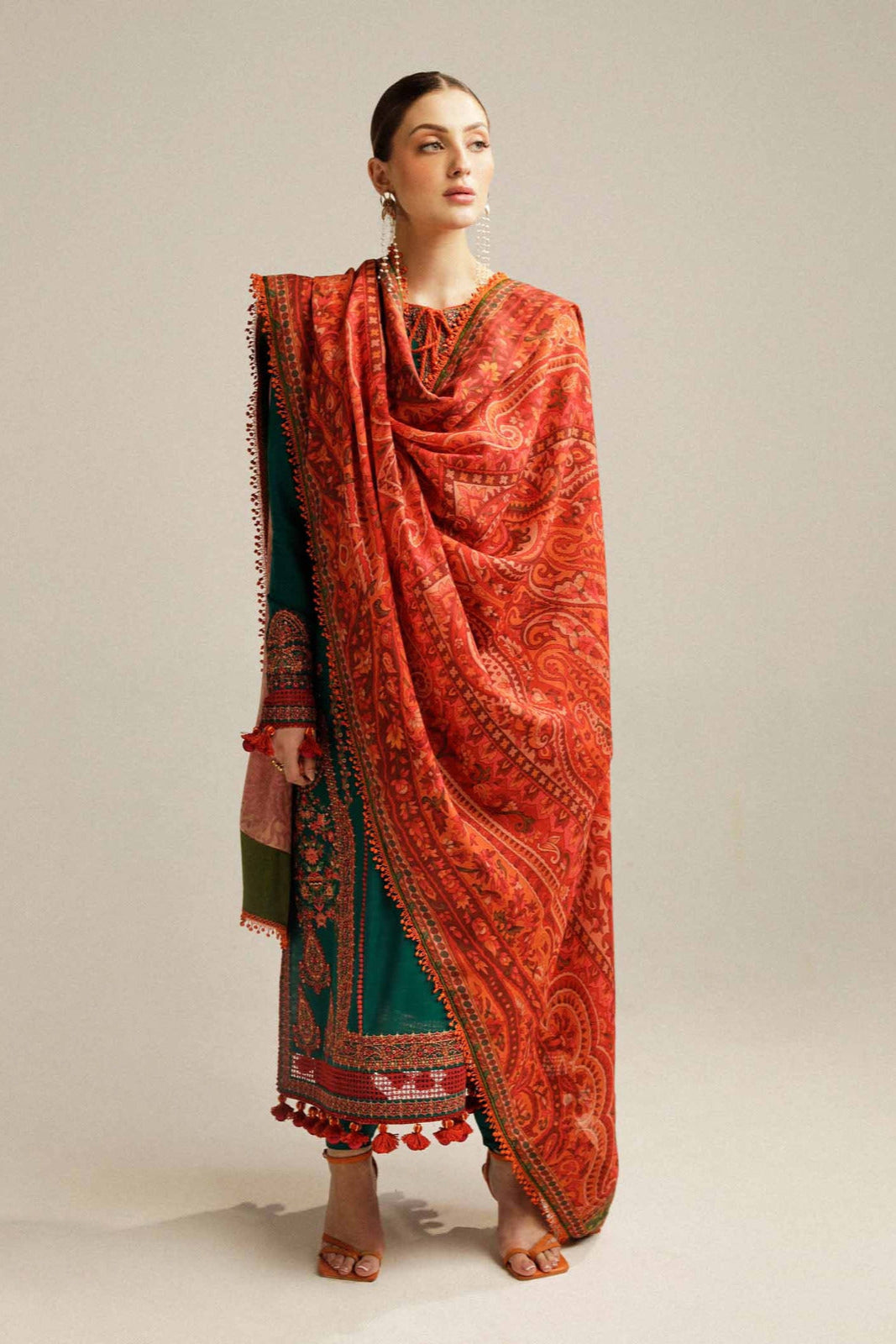 NF-726 Hussain Rehar Luxury Embroidered Danak-3PC