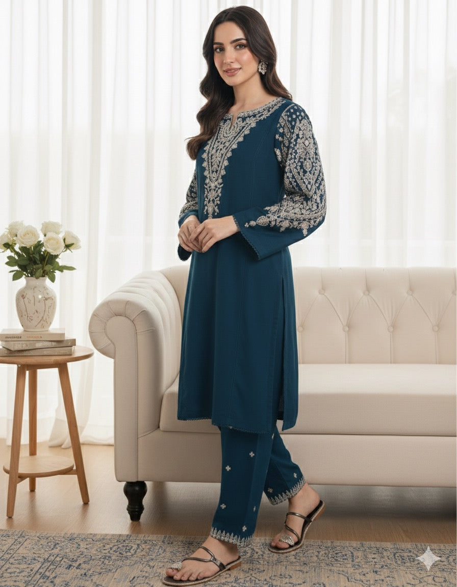 NF-751 Batik Party Wear Danak -2PC