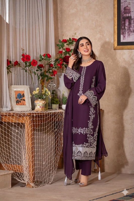 NF-336 Zarkash Luxury Embroidered Lawn 3PC