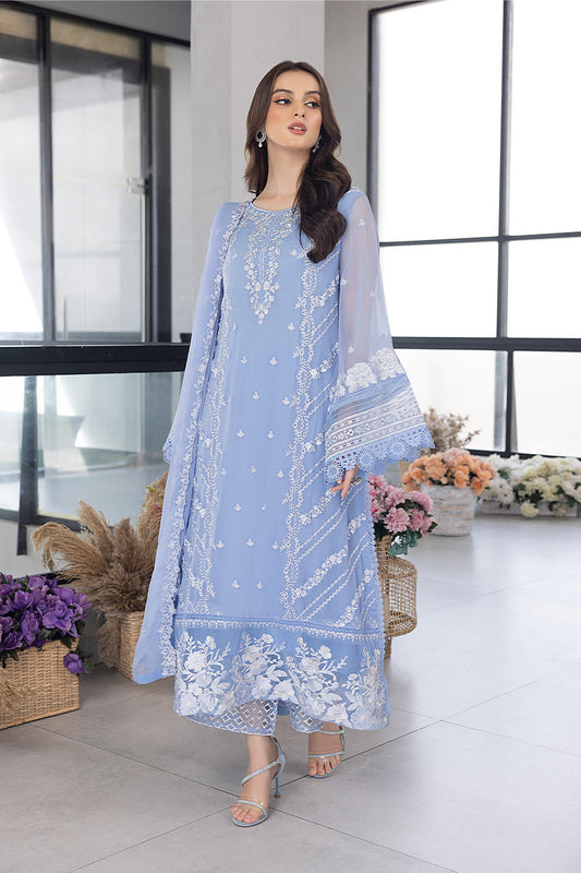 NF-5177 Azure Luxury Embroidered Lawn 3PC