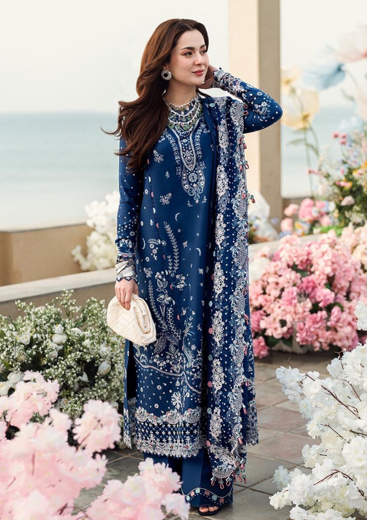 NF-6108 Qalamkar Luxury Embroidered Lawn 3PC