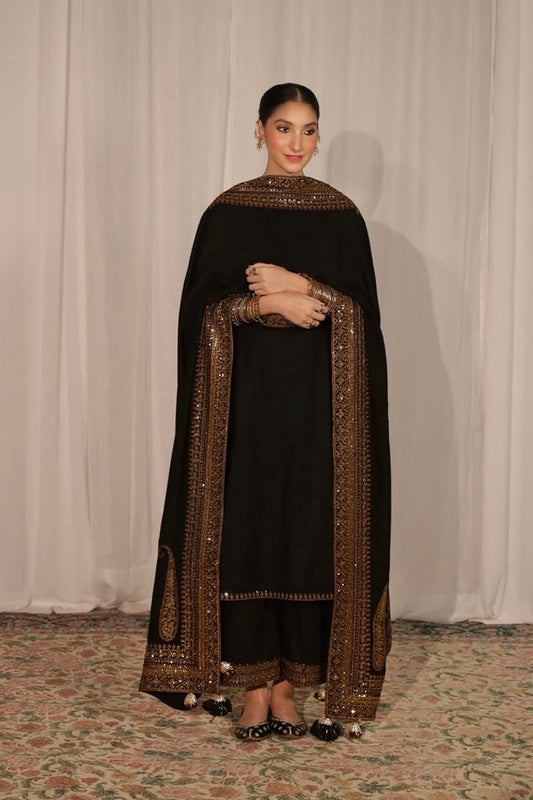 NF-819 Dyot Partywear Luxury Ready to Wear Shawl set 3PC