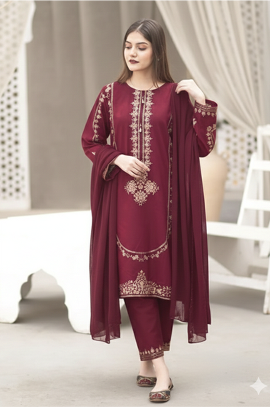 NF-304 Umza Luxury Embroidered Lawn 2PC